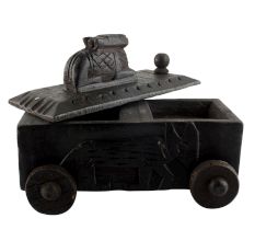 Decorative Nandi Wooden Box South Indian Spice Box
