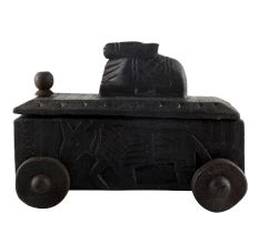Decorative Nandi Wooden Box South Indian Spice Box