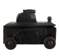 Decorative Nandi Wooden Box South Indian Spice Box