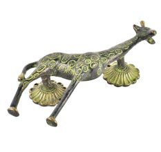 Green Patina Rich Brass  Giraffe Door Pull Handle