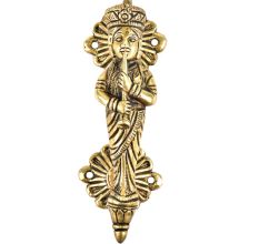 Brass Standing Goddess Playing A Musical Instrument Door Handle