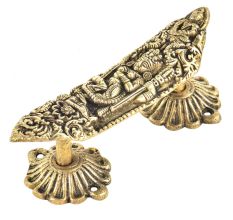 Finely Carved Kali Maa Idol On Brass Door Handle