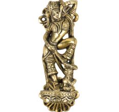 Brass Hindu Goddess Statue Carved Door Handle