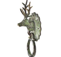 Handecor Brass Reindeer Head Door Knocker
