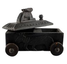 Handcrafted Old Nandi Wooden Box For Storage Masala Dabba Spice Box