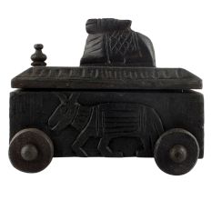 Vintage Handcrafted Old Nandi Wooden Spice Box Masala Dabba Spice Box