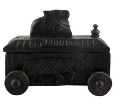 Vintage Handcrafted Old Nandi Wooden Spice Box Masala Dabba Spice Box