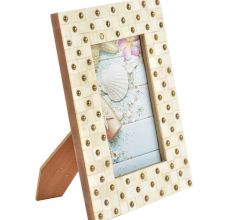 Handcrated Cream Square bone Dazzling Photo Frame