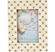 Handcrated Cream Square bone Dazzling Photo Frame