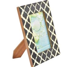 Handmade Black And White Moorish Damask Moroccan Arts Inspired Photo Frame