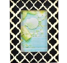 Handmade Black And White Moorish Damask Moroccan Arts Inspired Photo Frame