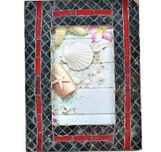 Handmade Mosaic Grey Tile Photo Frame