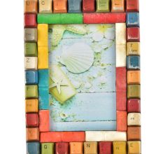 Handpainted Clolorful Computer keyboard Photo Frame