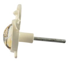 Roman Watch Inside Glass And Metal Drawer Knob