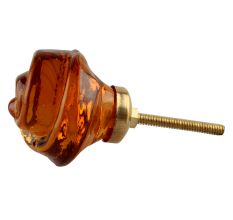 Amber Big Rose Knob