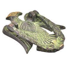 Solid Brass Eagle Door Knocker With Patina