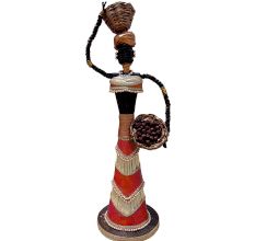 African Doll Showpiece In Red