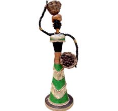 African Doll Showpiece In Green