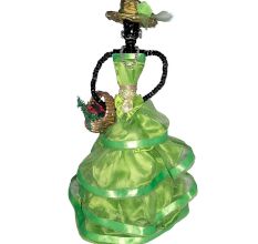 African Doll Showpiece With Four Frill in Green Colour