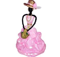 African Doll Showpiece With Four Frill in Purple Colour