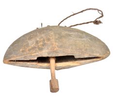 Tribal Handmade Wooden Hanging Bell With One Clanger