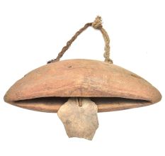 Tribal Wooden Cow BellÂ With A Irregular Shaped Clanger