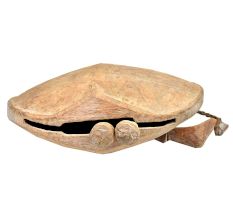 Country Original Primitive Wooden Bell With Two Clangers