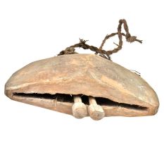 Wooden Bell With Double Wooden Clangers