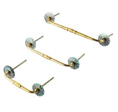 Turquoise with Silver Flat Glass Drawer Bridge Handles Online