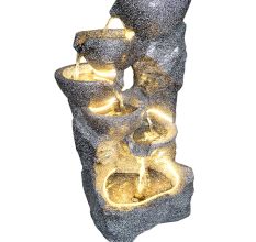 Water Fountain 5 Bowl Rock In Black