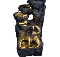 Water Fountain 5 Bowl Rock In Black