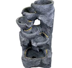 Water Fountain 5 Bowl Rock In Black