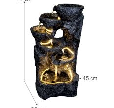 Water Fountain 5 Bowl Rock In Black