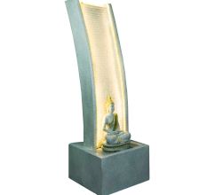 Slate Water Fountain with Lord Buddha Statue large In White