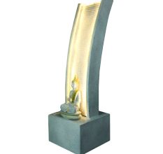Slate Water Fountain with Lord Buddha Statue large In White