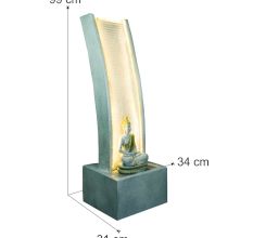 Slate Water Fountain with Lord Buddha Statue large In White