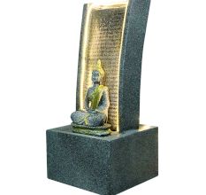 Slate Water Fountain With Lord Buddha Statue Small In Black