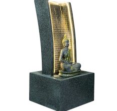 Slate Water Fountain With Lord Buddha Statue Small In Black