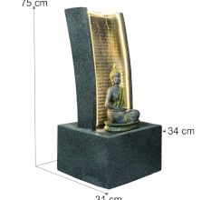 Slate Water Fountain With Lord Buddha Statue Small In Black
