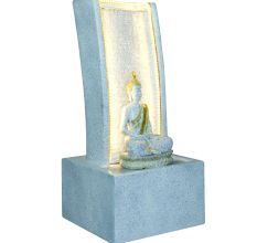 Slate Water Fountain With Lord Buddha Statue Small In White