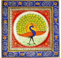 Handmade Miniature painting of Dancing Peacock Combo