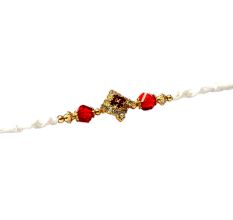 Red Crystal Rakhi Red-White Diamonds
