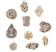 Set of 10 Piece New Mix Wooden Printing Block