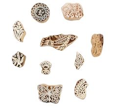 Set of 10 Piece New Mix Wooden Printing Block