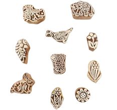 Set of 10 Piece New Mix Wooden Printing Block
