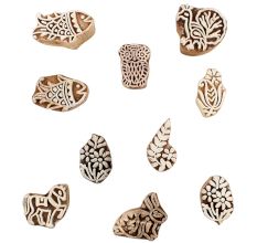 Set of 10 Piece New Mix Wooden Printing Block