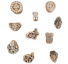 Set of 10 Piece New Mix Wooden Printing Block