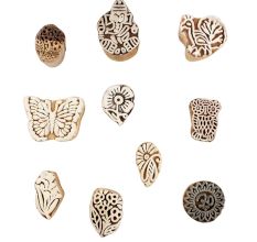 Set of 10 Piece New Mix Wooden Printing Block