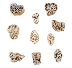 Set of 10 Piece New Mix Wooden Printing Block