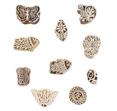 Set of 10 Piece New Mix Wooden Printing Block